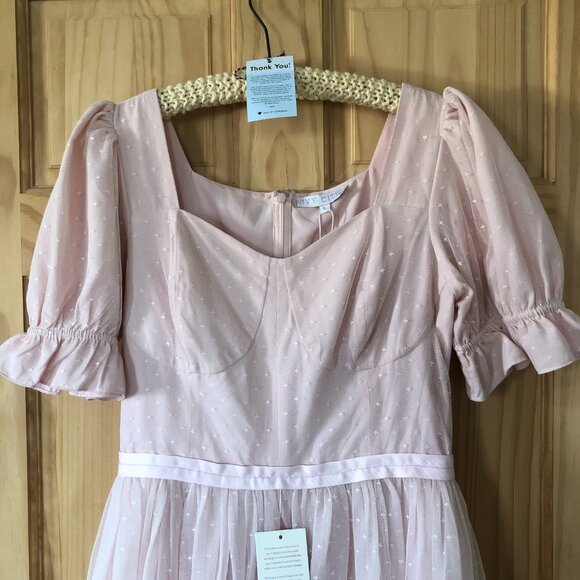 NWT Ivy City Co Ballerina Tulle Midi Dress in Pink - Sz L - Picture 3 of 13